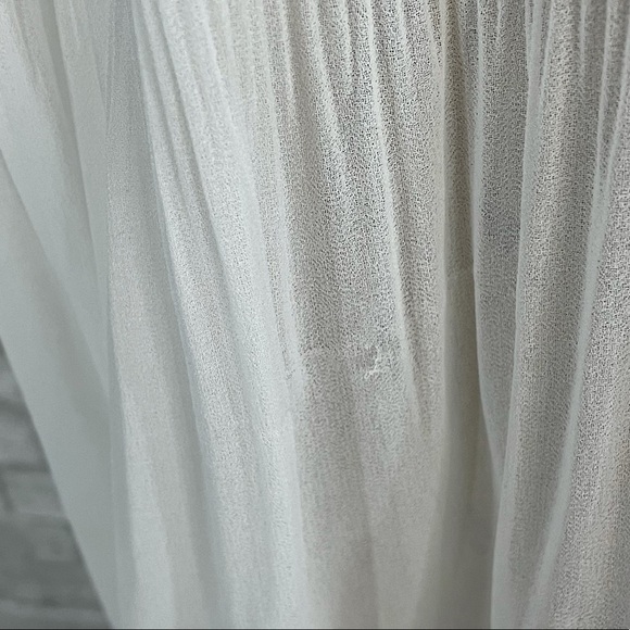 Zara Cold Shoulder Sheer Pleated Blouse - Picture 6 of 8